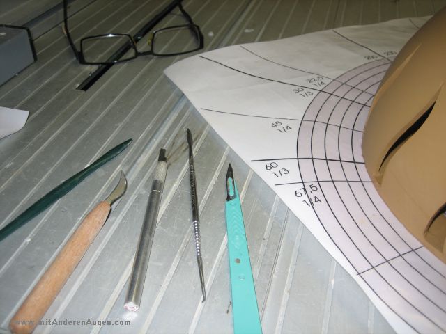 Schablone und Ger&auml;te